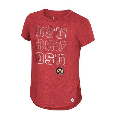 Girls Youth Colosseum Scarlet Ohio State Buckeyes Hathaway T-Shirt