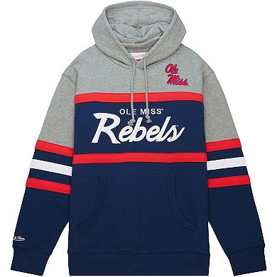 Men's Mitchell & Ness  Navy Ole Miss Rebels Head Coach Pullover Hoodie