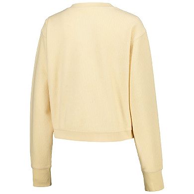 Women's League Collegiate Wear Cream Indiana Hoosiers Timber Cropped Pullover Sweatshirt
