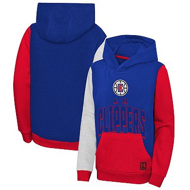 Youth Royal LA Clippers Rim Shot Pullover Hoodie