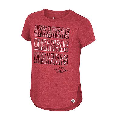 Girls Youth Colosseum Cardinal Arkansas Razorbacks Hathaway T-Shirt