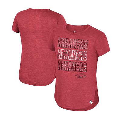 Girls Youth Colosseum Cardinal Arkansas Razorbacks Hathaway T-Shirt