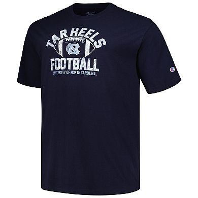 Men's Champion Navy North Carolina Tar Heels Big & Tall Football Helmet T-Shirt
