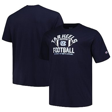 Men's Champion Navy North Carolina Tar Heels Big & Tall Football Helmet T-Shirt