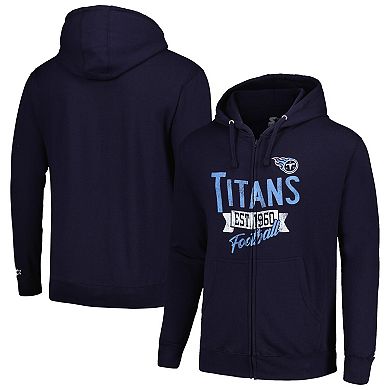 Men's Starter Navy Tennessee Titans Domestic Post Season Full-Zip Hoodie