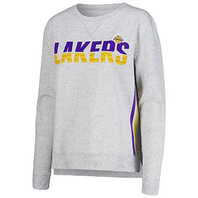 Women's Concepts Sport Gray Los Angeles Lakers Cedar Long Sleeve T-Shirt & Shorts Sleep Set