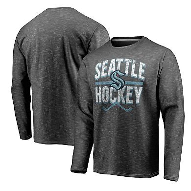 Men's Fanatics Gray Seattle Kraken Iced Out Long Sleeve T-Shirt