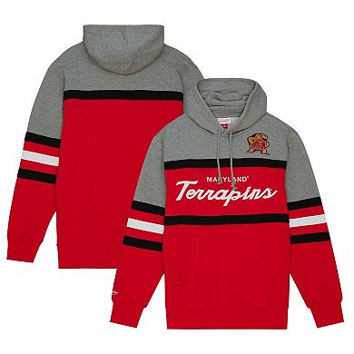 Men's Mitchell & Ness Red Maryland Terrapins Head Coach Pullover Hoodie