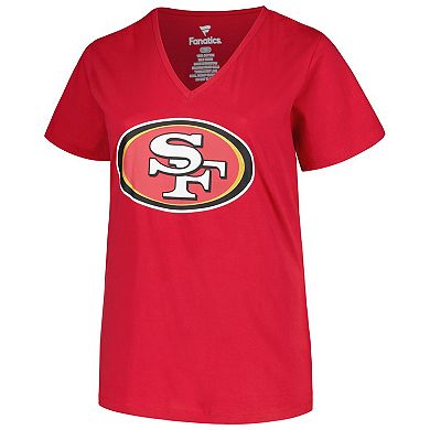 Women's Fanatics Branded Deebo Samuel Scarlet San Francisco 49ers Plus Size Player Name & Number V-Neck T-Shirt