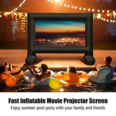 Inflatable Outdoor Movie Projector Screen with Blower and Carrying Bag