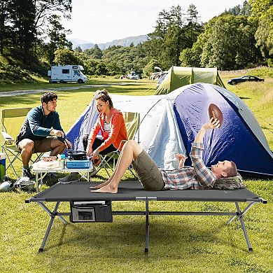 Extra Wide Folding Camping Bed with Carry Bag and Storage Bag