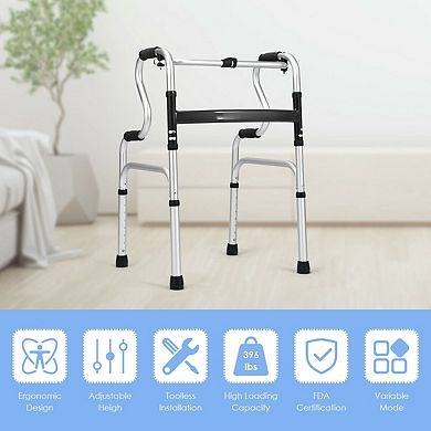 One-Button Folding Aluminum Walking Frame Walker