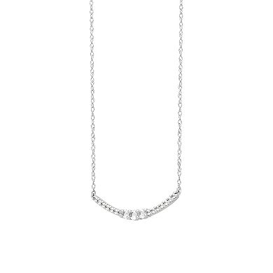 Love Always Sterling Silver Lab-Created White Sapphire Festoon Necklace