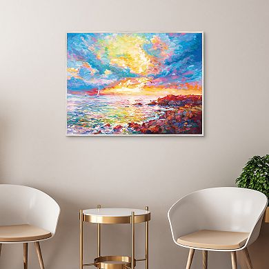 Masterpiece Mediterannean Sunset by Leon Devenice Canvas Art Print