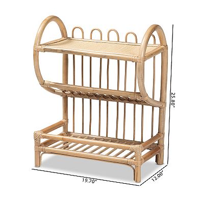 bali & pari Liora Rattan Display Shelf Floor Decor