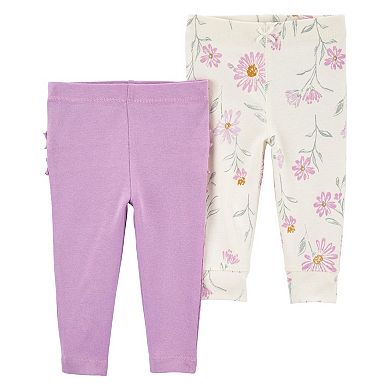 Baby Girl Carter's 2-Pack Floral Pull-On Pants