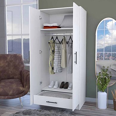 Rio Double Door Armoire, One Cabinet,  Hidden Drawer