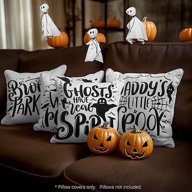 G128 Halloween Decoration Spooky Waterproof Throw Pillow Covers 18 x 18 In, Set of 4