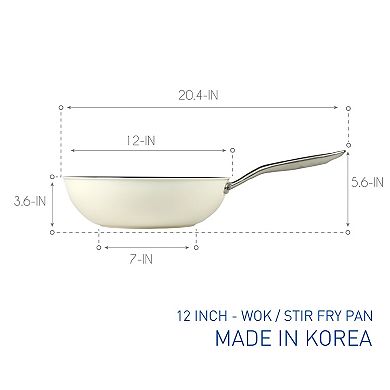 TECHEF - ValenCera - 12 Inch Ceramic Nonstick Wok/Stir-Fry Pan with Cover