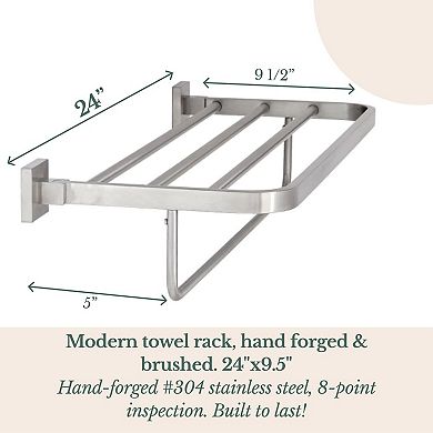 Stainless Steel Towel Rack With Hanging Bar For Bathroom Or Entrance Hall