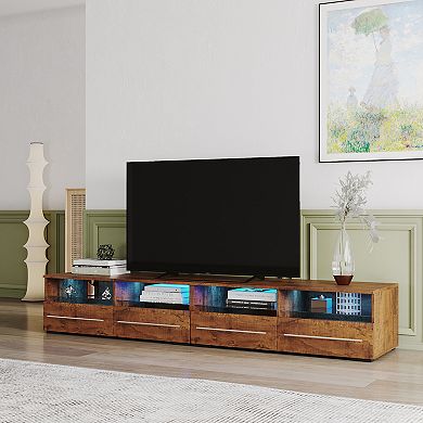 FC Design TV Cabinet with Two Drawers with and Changing Light Strips