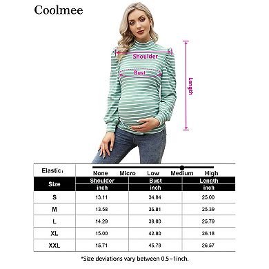 Women's Knit Ribbed Maternity Top Mock Neck Long Sleeve Shirts Pregnant Ruched Tunic Pullover Top