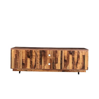 F.C Design TV Stand Modern Wood Media Entertainment Center Console Table  with 2 Doors and 4 Open Shelves