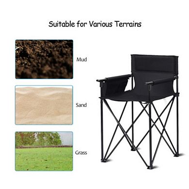 Portable 38 Inch Oversized High Camping Fishing Folding Chair