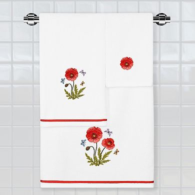 Linum Home Textiles Polly 3-piece Embellished Floral Bath & Hand Towels Set