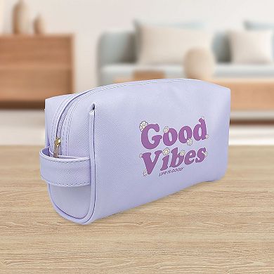 Life is Good Good Vibes Square Cosmetics Bag
