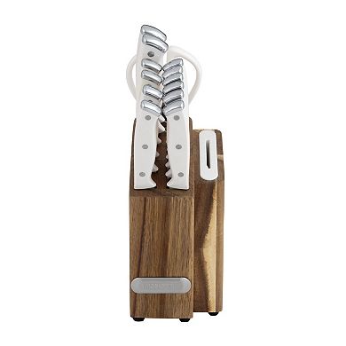 Farberware® Edgekeeper Triple Riveted 14-Piece Slim Acacia Knife Block Set with Built in Sharpener