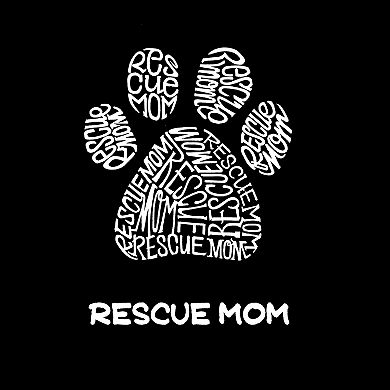 Women's Word Art V-Neck T-Shirt - Rescue Mom