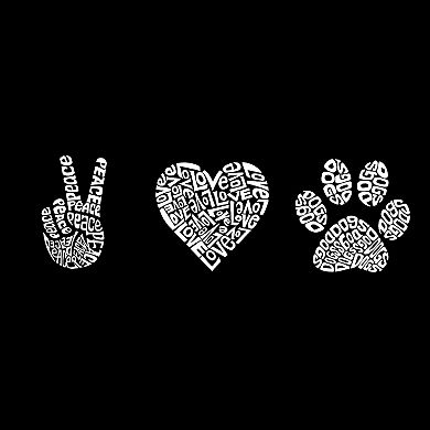 Peace Love Dogs - Womens Word Art T-Shirt