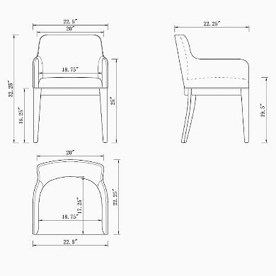 MANHATTAN COMFORT Gansevoort Dining Arm Chair 2-piece Set