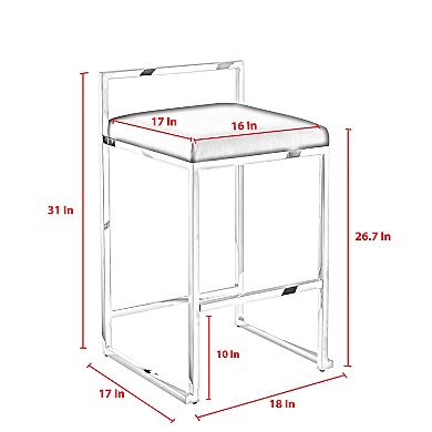 Julietta Bar Stool/Counter Stool Geometric Frame (Set of 2)