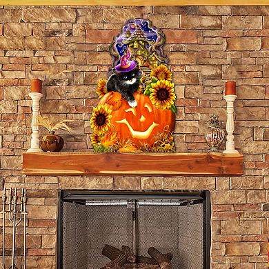 Halloween Kitten Door Decor by D. Gelsinger - Thanksgiving Halloween Decor