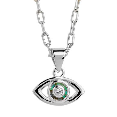 MC Collective Evil Eye Dyed White Freshwater Cultured Pearl Pendant Necklace