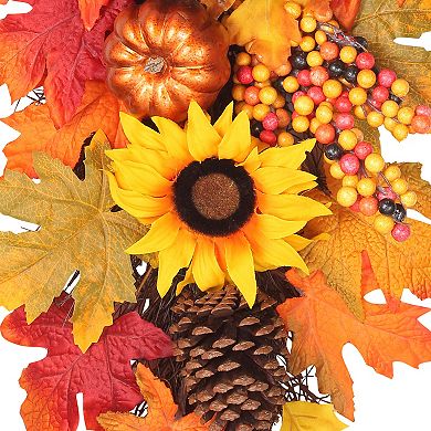 32 Inch Fall Sunflower Artificial Swag