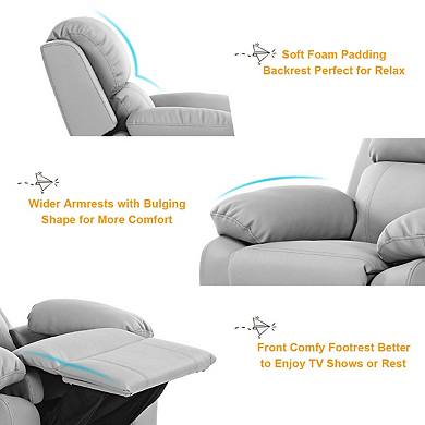 Deluxe Kids Armchair Recliner Headrest Sofa with Storage Arms