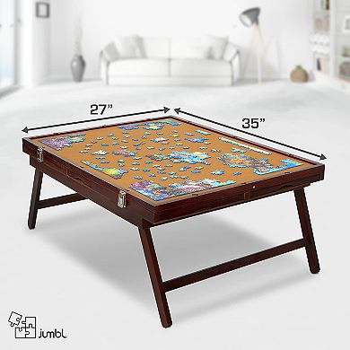 Jumbl 1500 Piece Puzzle Board, 27” x 35” Wooden Jigsaw Puzzle Table Board