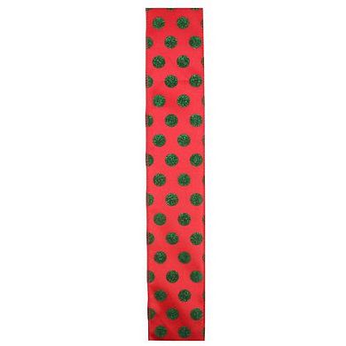 Shimmering Red and Green Polka Dot Christmas Wired Craft Ribbon 2.5" x 10 Yards
