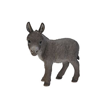 20.5" Grey Modern Standing Donkey Looking Left Statue