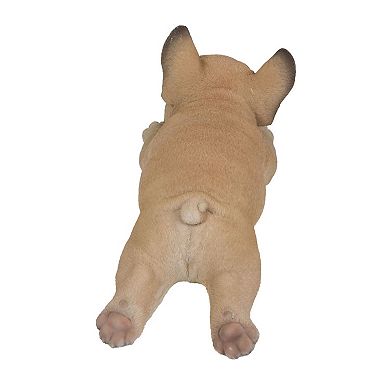 8.5" Tan Brown and White Sleeping Pug Puppy Statue