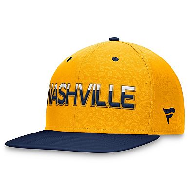 Men's Fanatics Branded  Navy/Gold Nashville Predators Authentic Pro Rink Two-Tone Snapback Hat