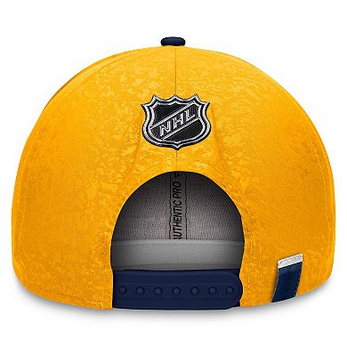 Men's Fanatics Branded  Navy/Gold Nashville Predators Authentic Pro Rink Two-Tone Snapback Hat