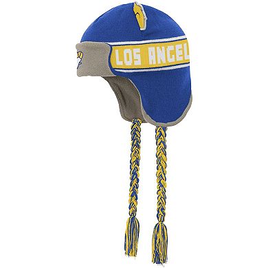 Youth Outerstuff Royal Los Angeles Rams Wordmark Ears Trooper Knit Hat