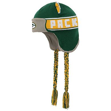 Youth Outerstuff Green Green Bay Packers Wordmark Ears Trooper Knit Hat