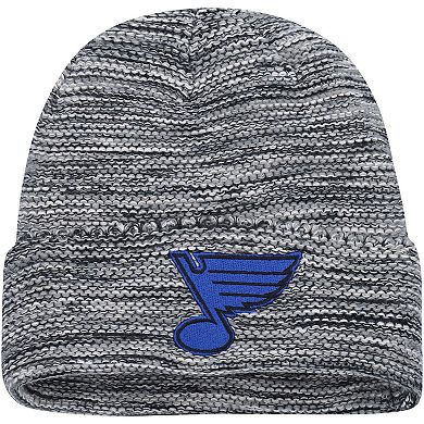 Men's adidas  Black/White St. Louis Blues Marled Cuffed Knit Hat