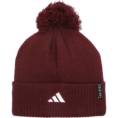 Men's adidas Maroon Mississippi State Bulldogs 2023 Sideline COLD.RDY Cuffed Knit Hat with Pom