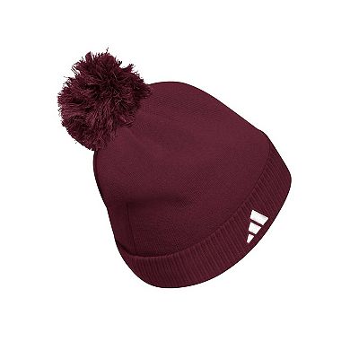 Men's adidas Maroon Mississippi State Bulldogs 2023 Sideline COLD.RDY Cuffed Knit Hat with Pom